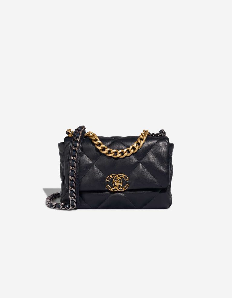 Chanel 19 Flap Bag Lamb Navy Front | Sell your designer bag
