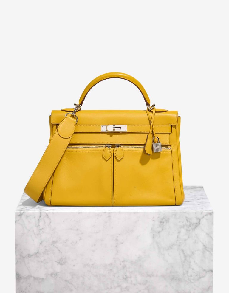 Hermès Kelly Lakis 32 Swift Jaune Ambre Front | Sell your designer bag