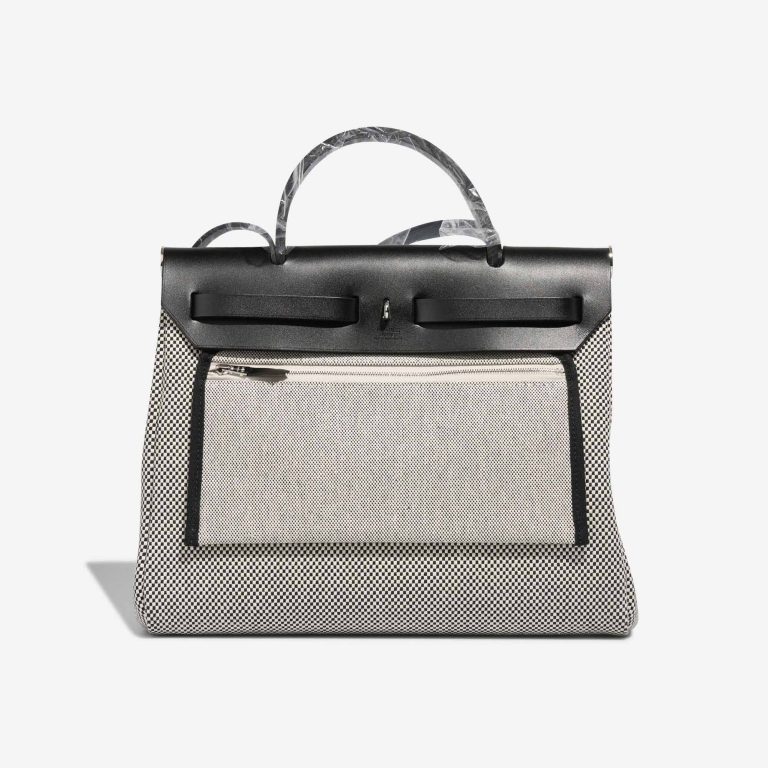 Hermès Herbag 31 Vache Hunter / Toile Quadrille Black / Écru | Sell your designer bag