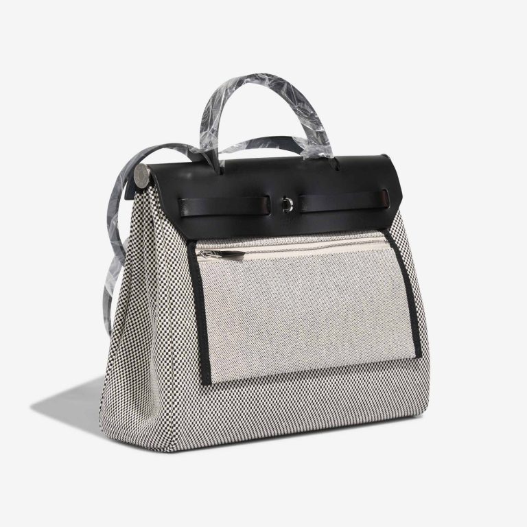 Hermès Herbag 31 Vache Hunter / Toile Quadrille Black / Écru | Sell your designer bag