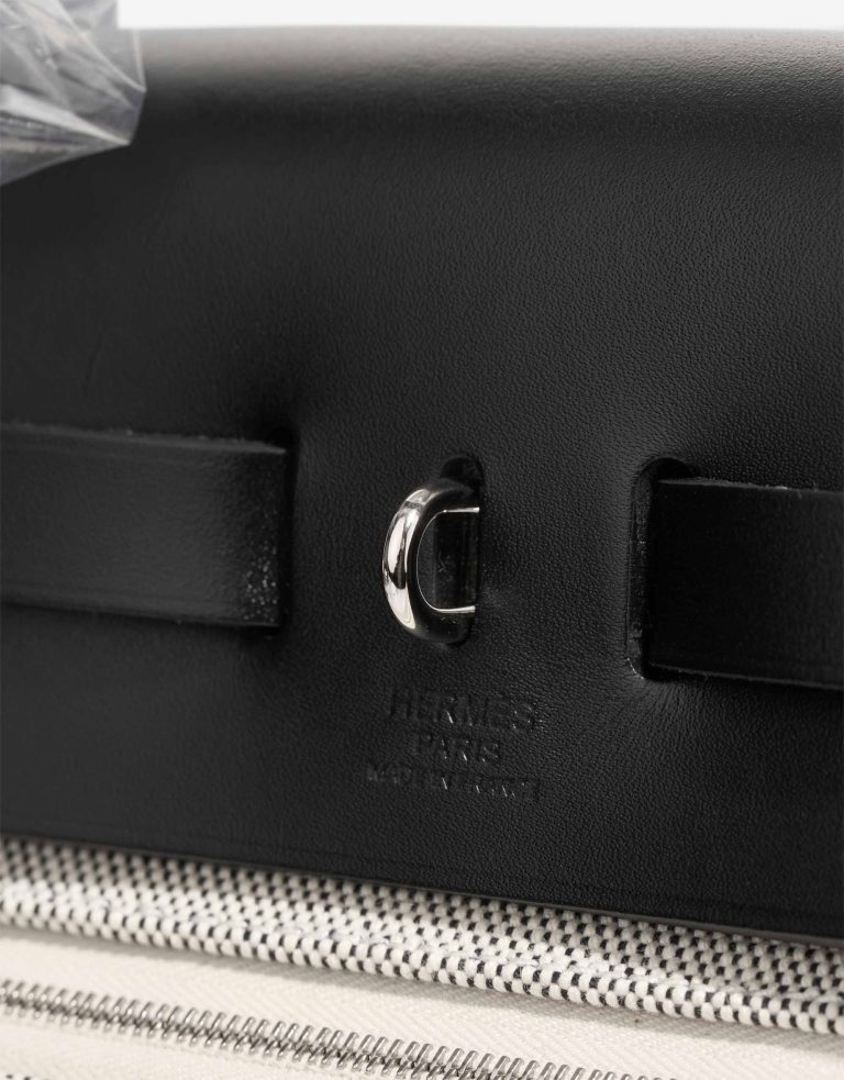Hermès Herbag 31 Vache Hunter / Toile Quadrille Black / Écru Logo | Sell your designer bag