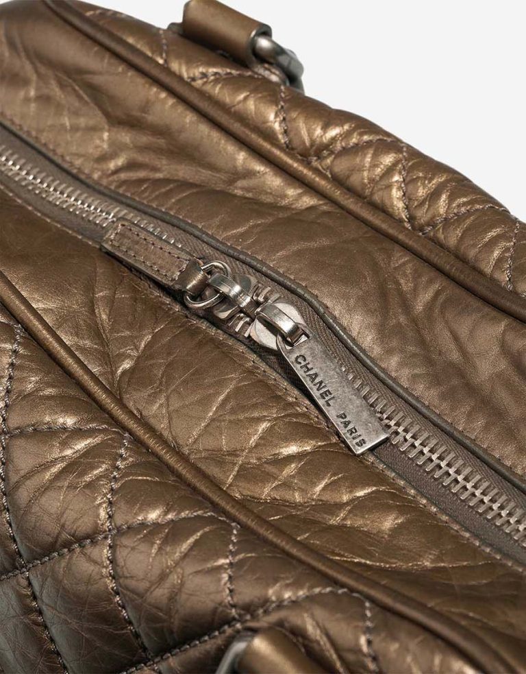 Chanel Bowling Bag Leather Bronze Closing System | Sell your designer bag