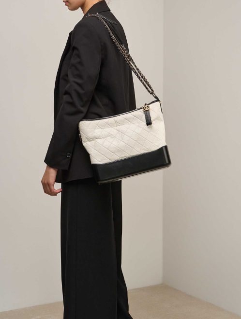 Chanel Gabrielle Large Aged Calf White Front | Sell your designer bag