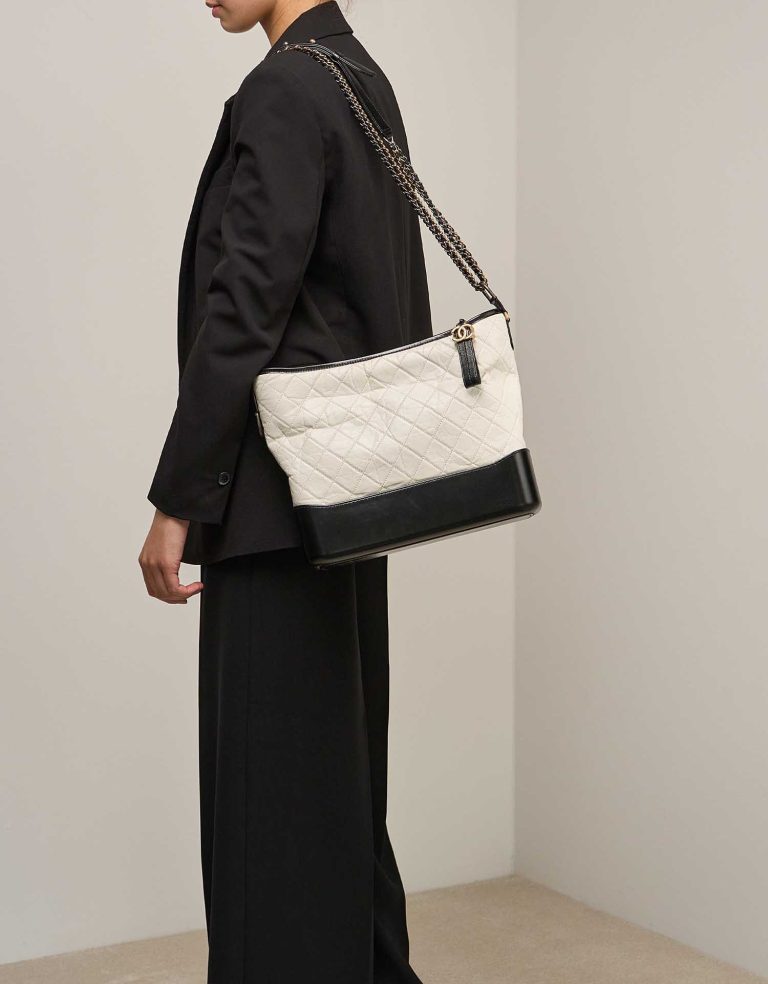Chanel Gabrielle Large Aged Calf White Front | Sell your designer bag