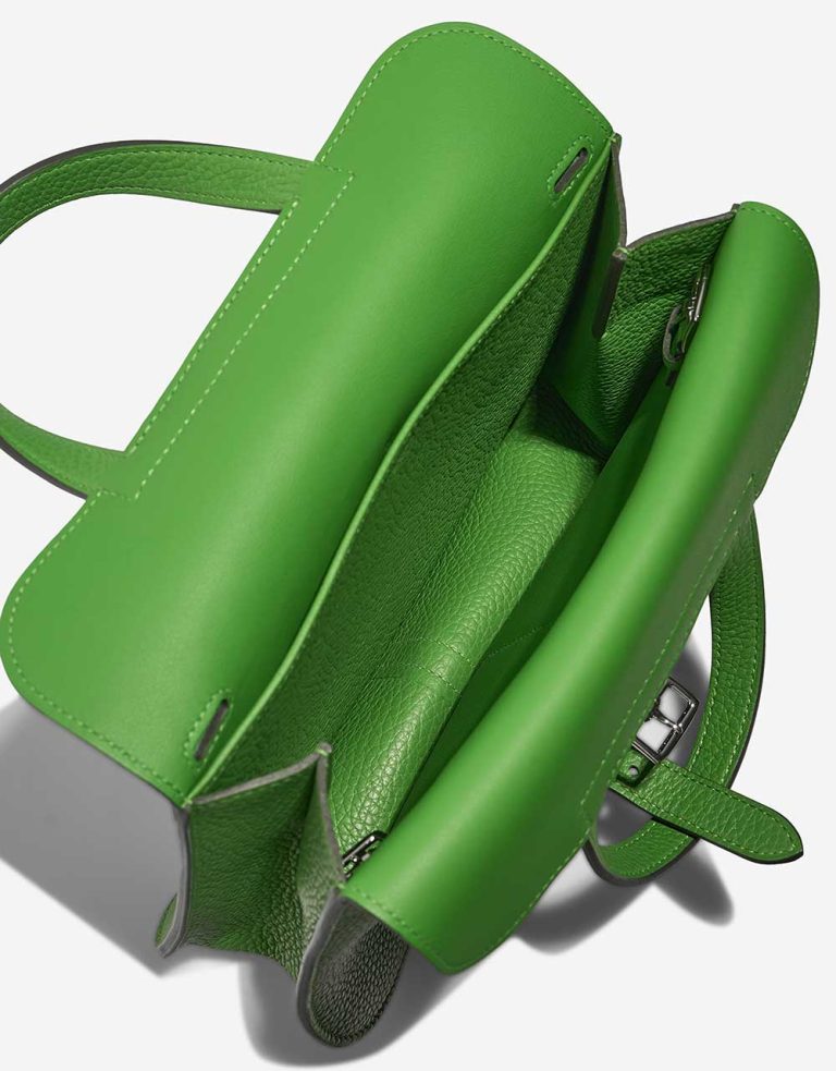 Hermès Halzan 25 Taurillon Clémence Vert Yucca Inside | Sell your designer bag