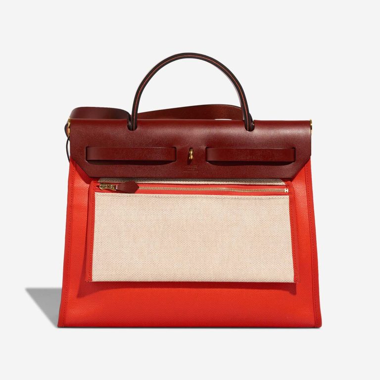 Hermès Herbag 31 Toile / Vache Hunter Orange Mécano / Écru / Beige / Rouge H | Sell your designer bag
