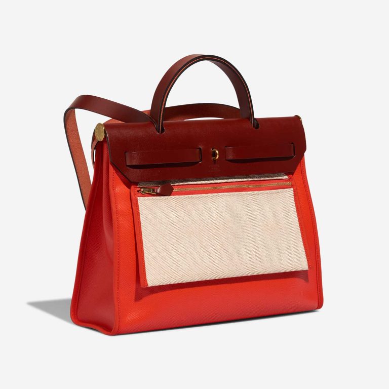 Hermès Herbag 31 Toile / Vache Hunter Orange Mécano / Écru / Beige / Rouge H | Sell your designer bag