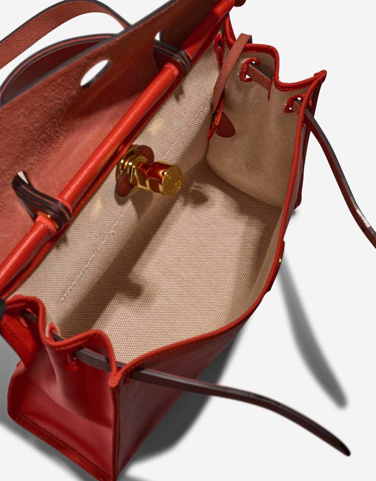 Hermès Herbag 31 Toile / Vache Hunter Orange Mécano / Écru / Beige / Rouge H Inside | Sell your designer bag