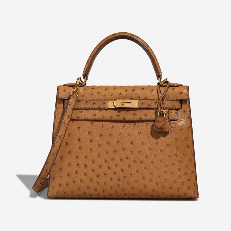 Hermès Kelly 28 Ostrich Gold Front | Sell your designer bag