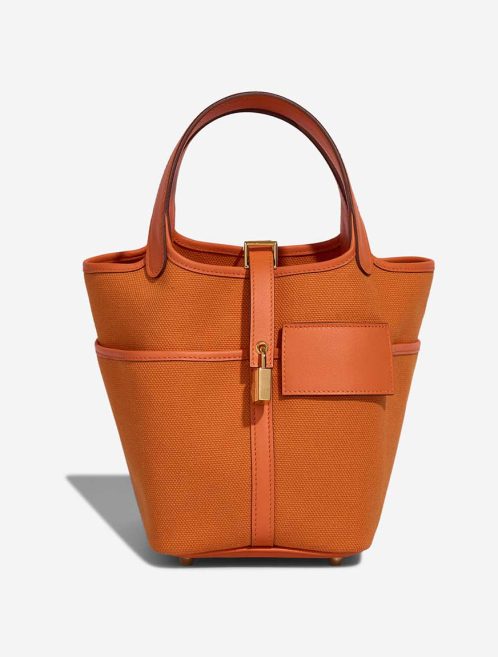 Hermès Picotin Cargo 18 Toile Goeland / Swift Orange Front | Sell your designer bag