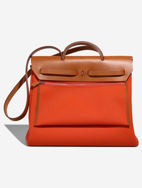Hermès Herbag 39 Toile / Vache Hunter Orange Mécano / Fauve | Sell your designer bag