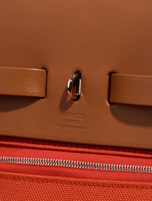 Hermès Herbag 39 Toile / Vache Hunter Orange Mécano / Fauve Logo | Sell your designer bag