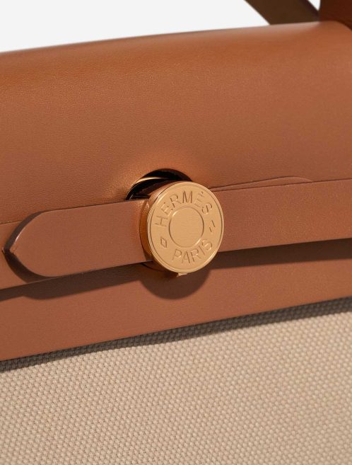 Hermès Herbag 31 Toile Militaire / Vache Hunter Béton / Naturel Closing System | Sell your designer bag