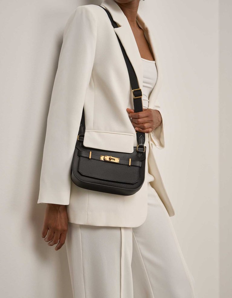 Hermès Jypsière Mini Evercolor Black on Model | Sell your designer bag