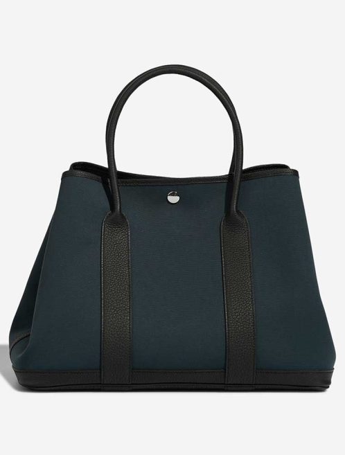 Hermès Garden Party 36 Veau Négonda / Toile Vert Bosphore / Black | Sell your designer bag