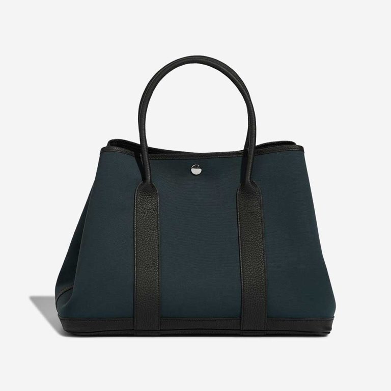Hermès Garden Party 36 Veau Négonda / Toile Vert Bosphore / Black | Sell your designer bag