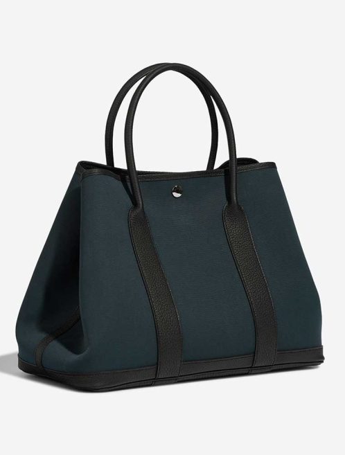 Hermès Garden Party 36 Veau Négonda / Toile Vert Bosphore / Black | Sell your designer bag