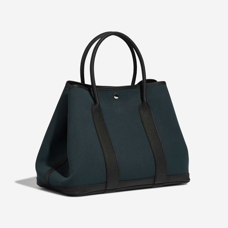 Hermès Garden Party 36 Veau Négonda / Toile Vert Bosphore / Black | Sell your designer bag