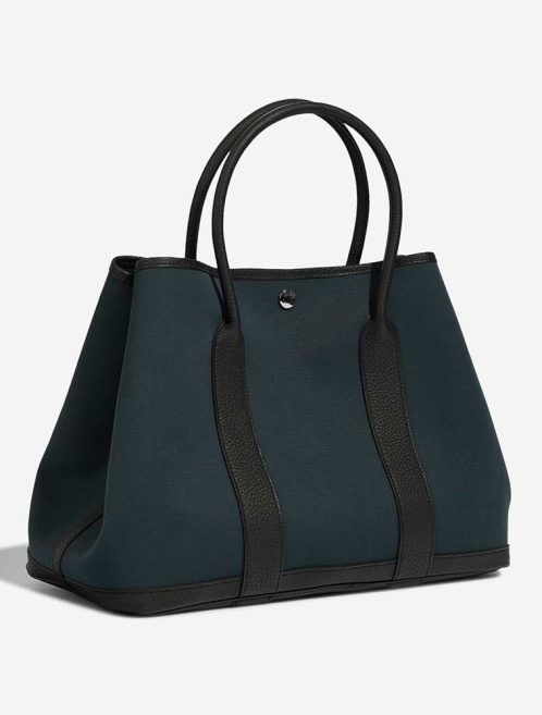 Hermès Garden Party 36 Veau Négonda / Toile Vert Bosphore / Black | Sell your designer bag