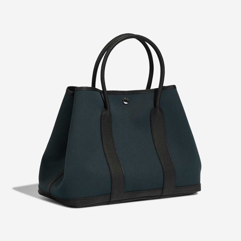 Hermès Garden Party 36 Veau Négonda / Toile Vert Bosphore / Black | Sell your designer bag