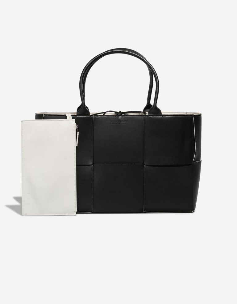 Bottega Veneta Arco Tote Medium Lamb Black / White Front | Sell your designer bag