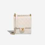 Chanel Timeless Mini Square Lamb White Front | Sell your designer bag