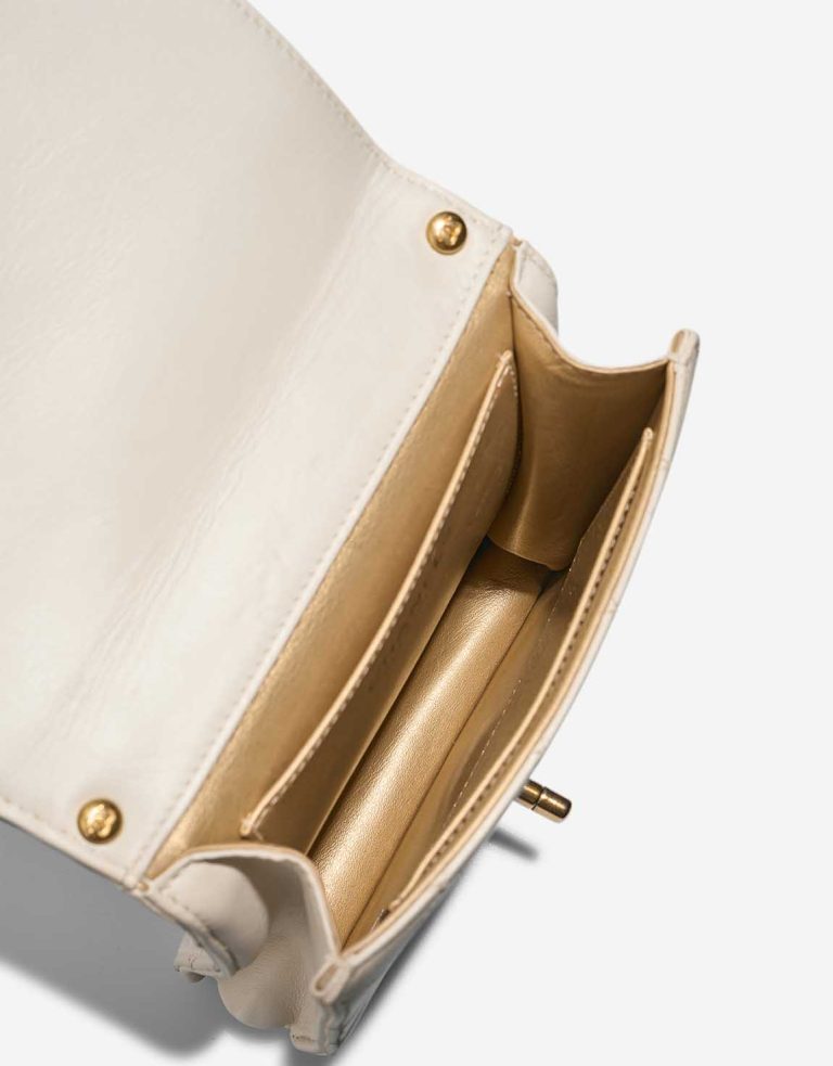 Chanel Timeless Mini Square Lamb White Inside | Sell your designer bag