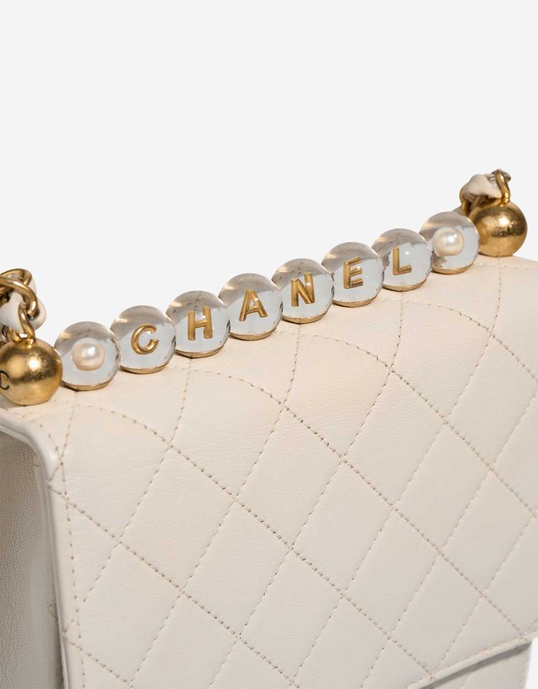 Chanel Timeless Mini Square Lamb White Signs of wear | Sell your designer bag