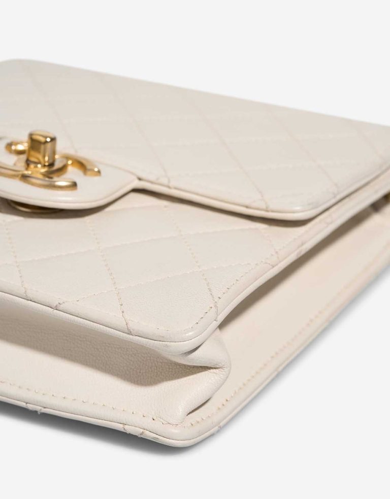Chanel Timeless Mini Square Lamb White Signs of wear | Sell your designer bag