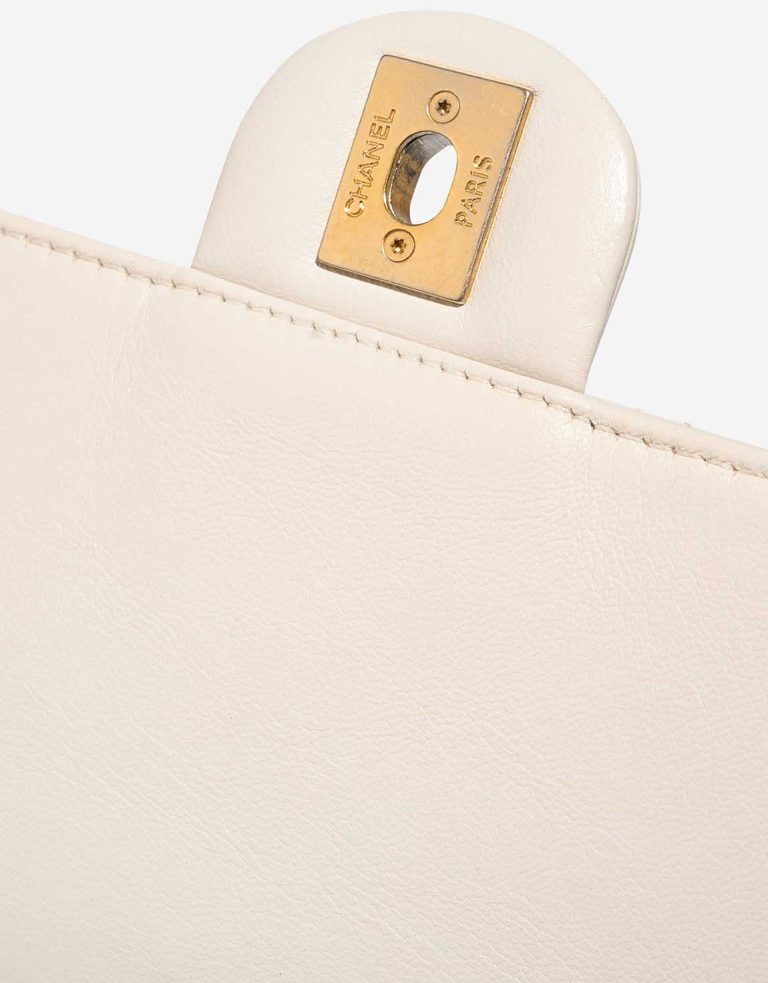 Chanel Timeless Mini Square Lamb White Signs of wear | Sell your designer bag