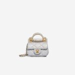 Chanel Timeless Handle Micro Lamb Grey Front | Sell your designer bag