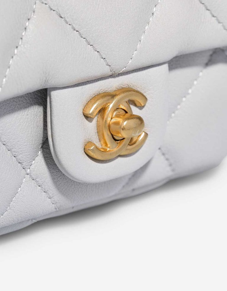 Chanel Timeless Handle Micro Lamb Grey Closing System | Sell your designer bag