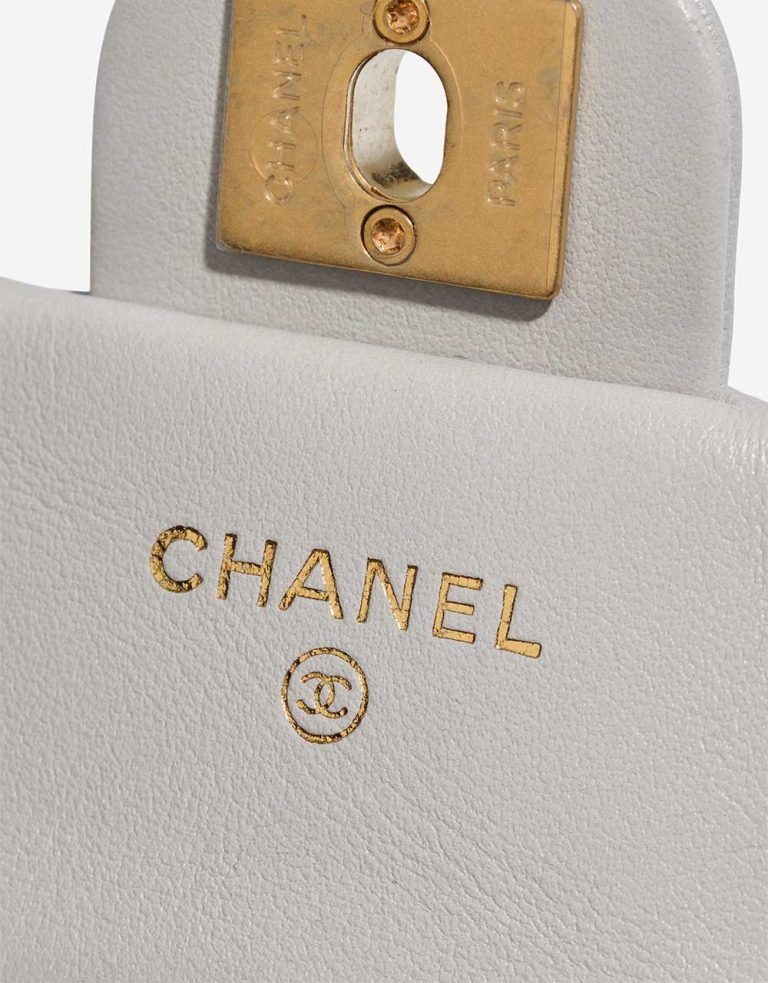 Chanel Timeless Handle Micro Lamb Grey Logo | Sell your designer bag