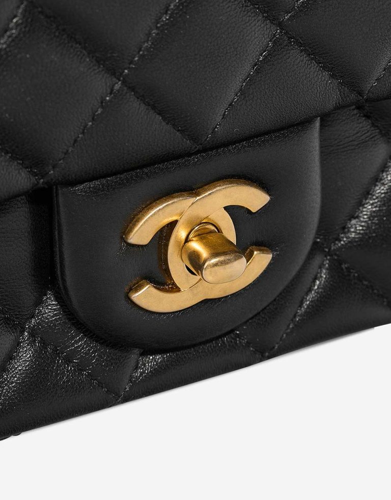 Chanel Timeless Mini Square Lamb Black Closing System | Sell your designer bag