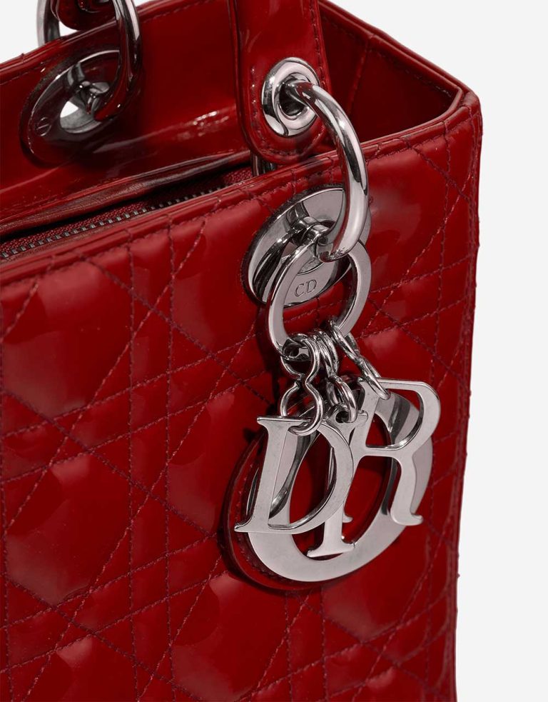 Dior Lady Medium Patent Red Closing System | Sell your designer bag