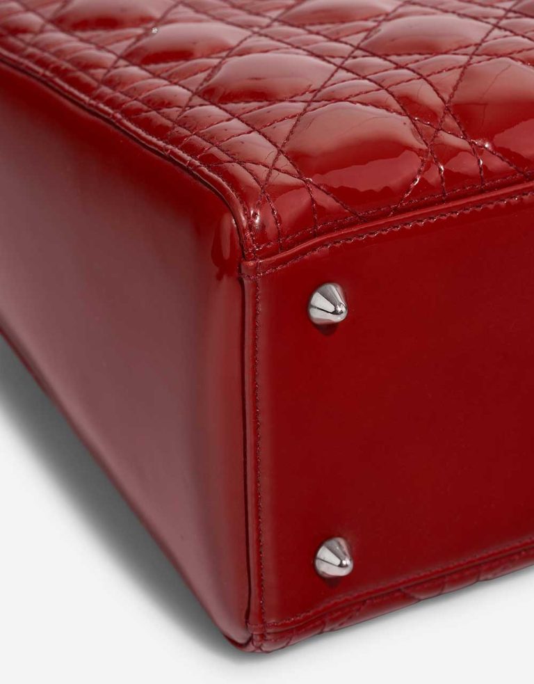Dior Lady Medium Patent Red Signs of wear | Sell your designer bag