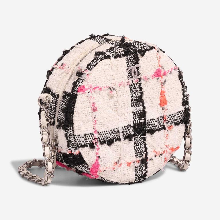 Chanel Round Clutch Medium Tweed White / Black | Sell your designer bag