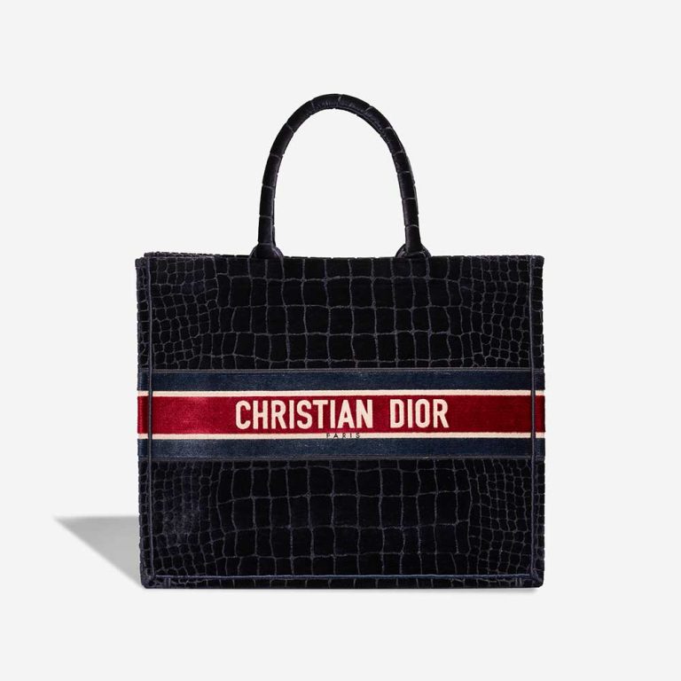 Dior Book Tote Large Velvet Black / Red Front | Sell your designer bag