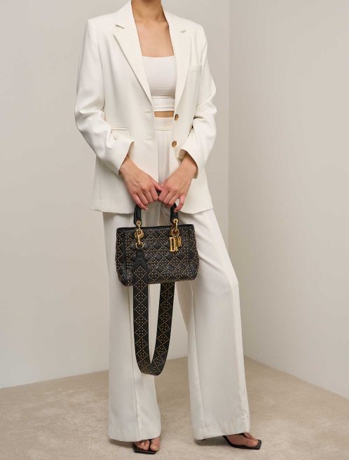 Dior Lady Medium Calf Black on Model | Sell your designer bag