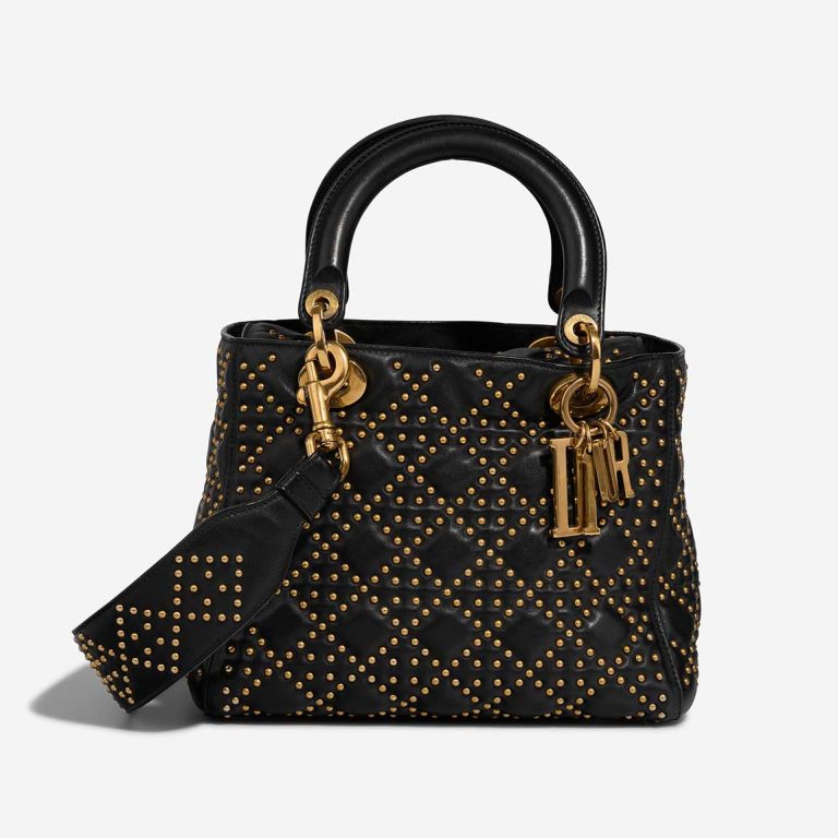 Dior Lady Medium Calf Black Front | Sell your designer bag