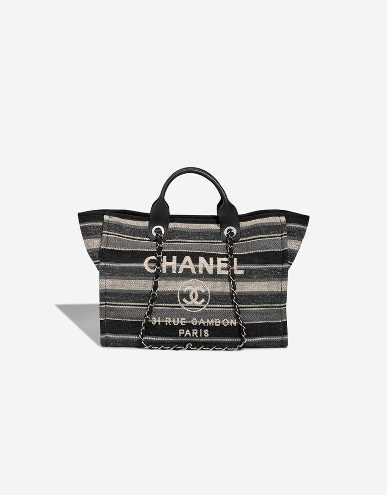 Chanel Deauville Small Canvas Grey / Beige / Black Front | Sell your designer bag