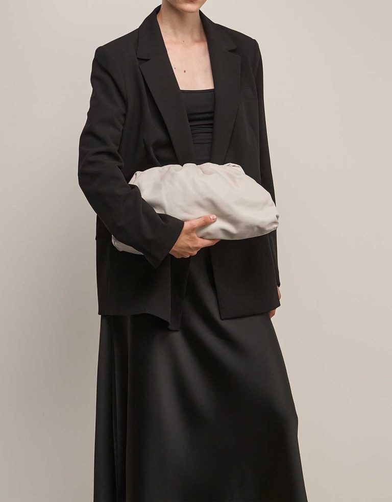 Bottega Veneta Pouch Calf White on Model | Sell your designer bag