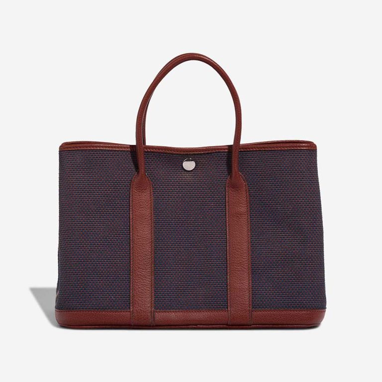Hermès Garden Party 30 Toile Rouge Sellier / Bleu Obscur Front | Sell your designer bag