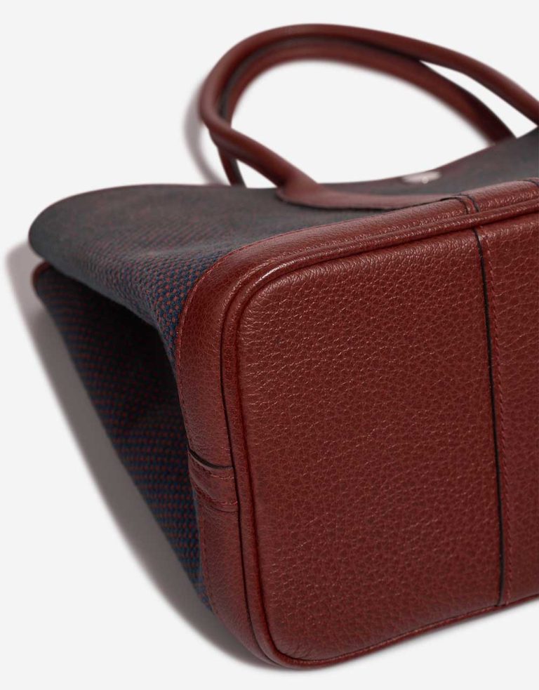 Hermès Garden Party 30 Toile Rouge Sellier / Bleu Obscur Signs of wear | Sell your designer bag