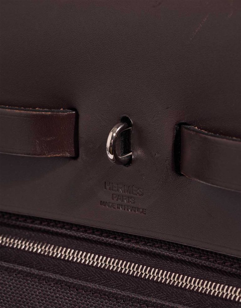 Hermès Herbag 39 Vache Hunter / Toile Dark Burgundy Logo | Sell your designer bag