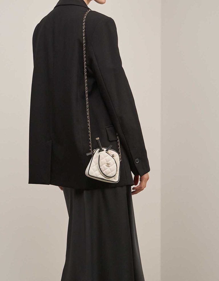 Chanel Tennis Bag Monte-Carlo Mini Canvas White  on Model | Sell your designer bag