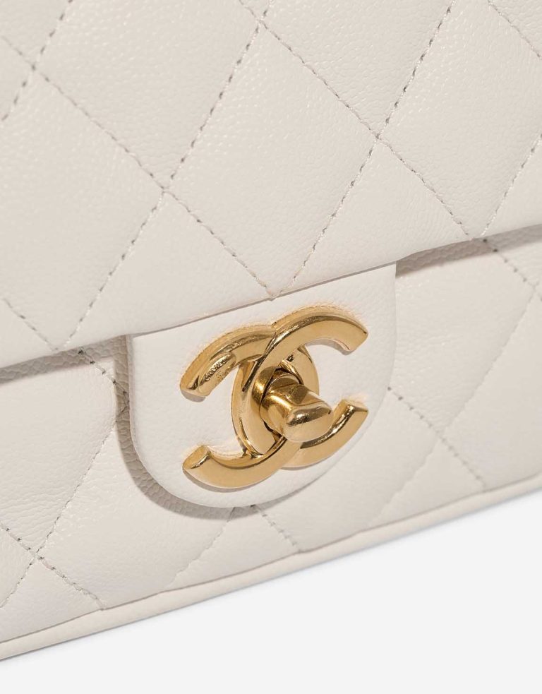 Chanel Timeless Medium Caviar White Closing System | Sell your designer bag