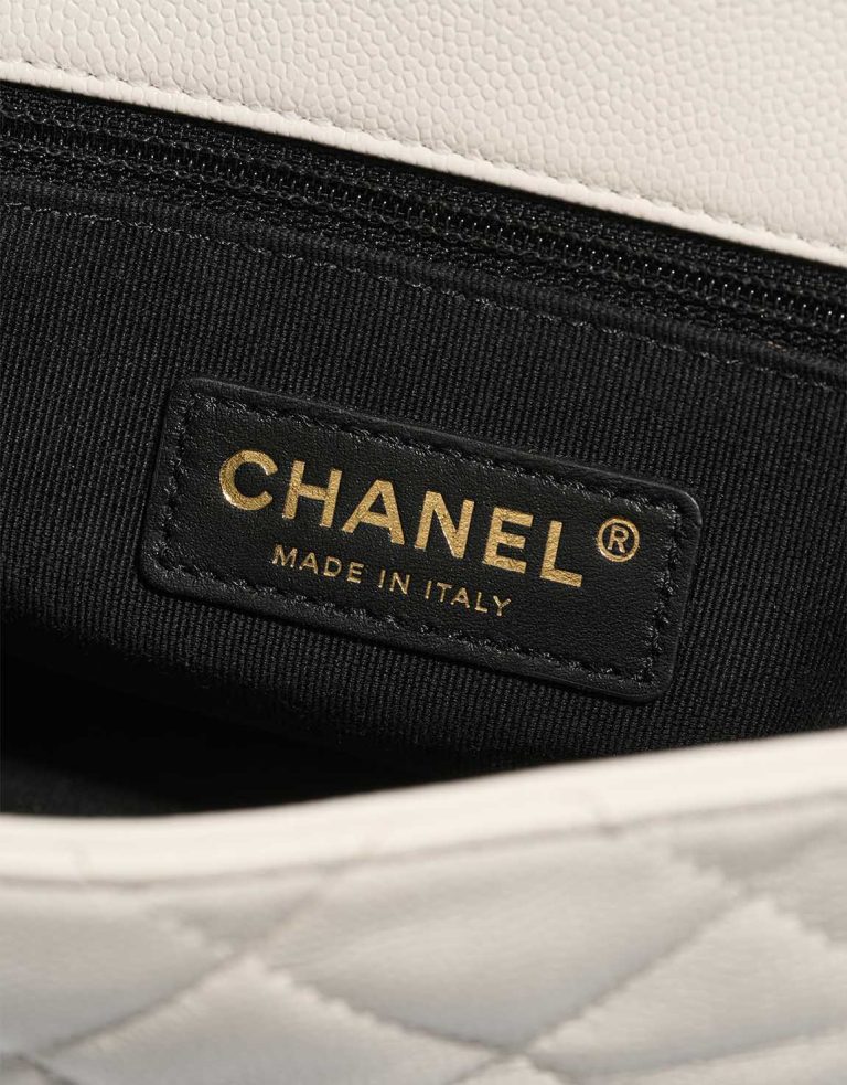 Chanel Timeless Medium Caviar White Logo | Sell your designer bag