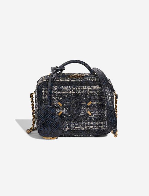 Chanel Vanity Medium Tweed Dark Blue Front | Sell your designer bag