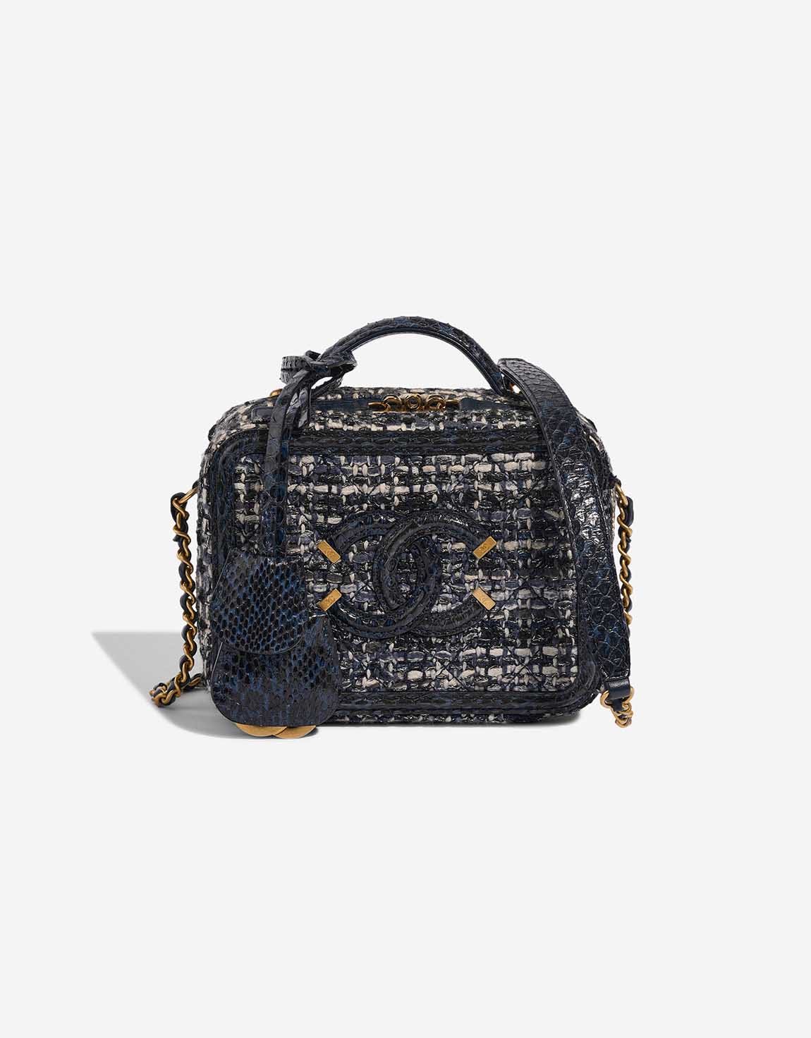 Chanel Vanity Medium Tweed Dark Blue | SACLÀB